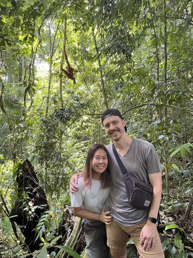 Jessica and Eskild in the forest of Sumatra